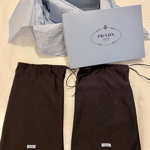 Prada Platform Shoes - Black Textured Leather - Size US 5/UK35 - Picture 5 of 10